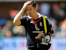 Kevin Pietersen leaves the crease after chipping to short leg in Sunday's match but the Hampshire batsman is beginning to find some form after injury.