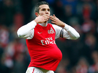 A hat-trick against Blackburn last week increased RVP's top scorer lead