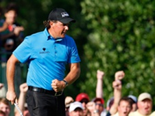 Phil Mickelson, moments after chipping in for birdie on the 16th