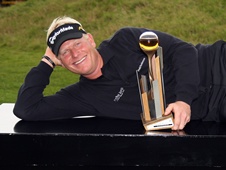 Peter Hedblom poses with the Johnnie Walker trophy after his much deserved win