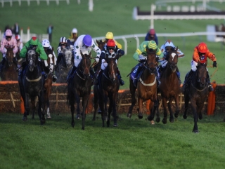 Abergavenny (purple cap) can turn the tables on Brampour (fair right).