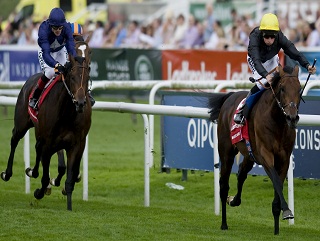 Masked Marvel: Leads home Brown Panther in the St Leger