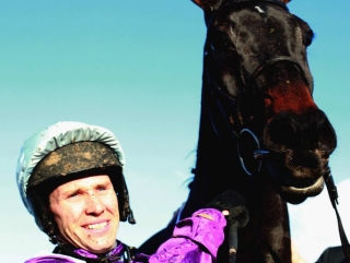 Richard Johnson and Planet Of Sound pictured here following their win in The William Hill Gold Cup Chase at Exeter. 