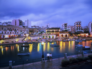 Overlooking a yacht marina is the Casino at Portomaso, Malta