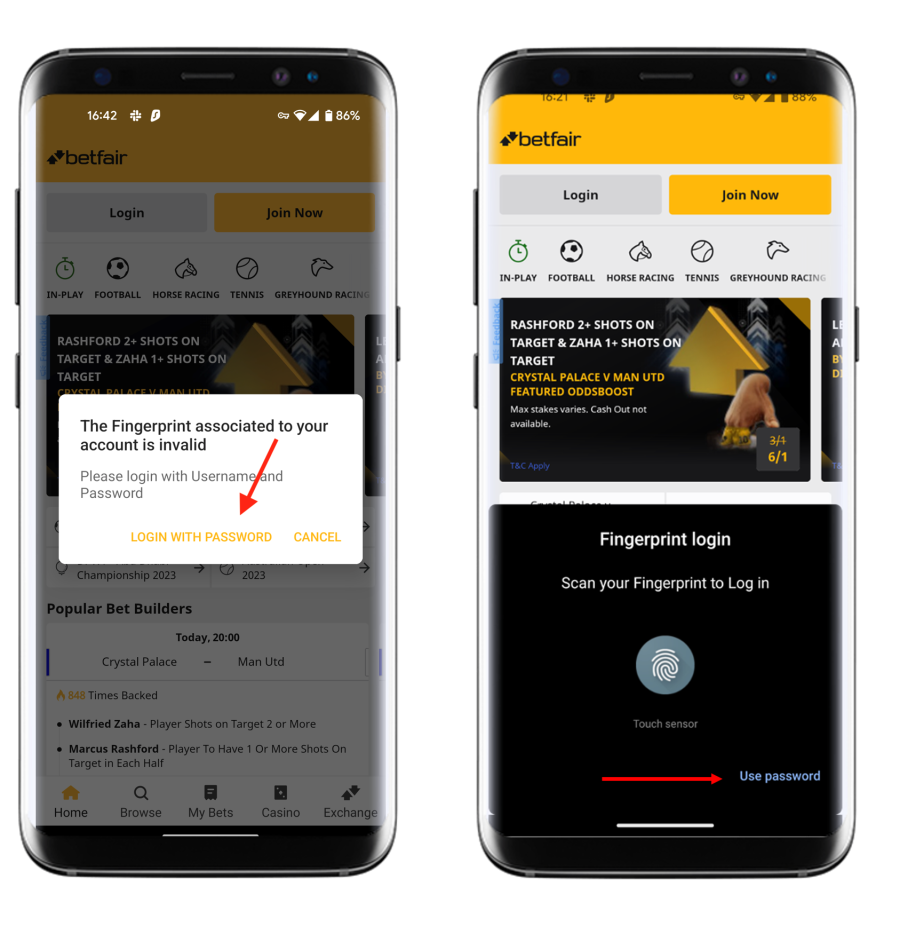 Betfair login