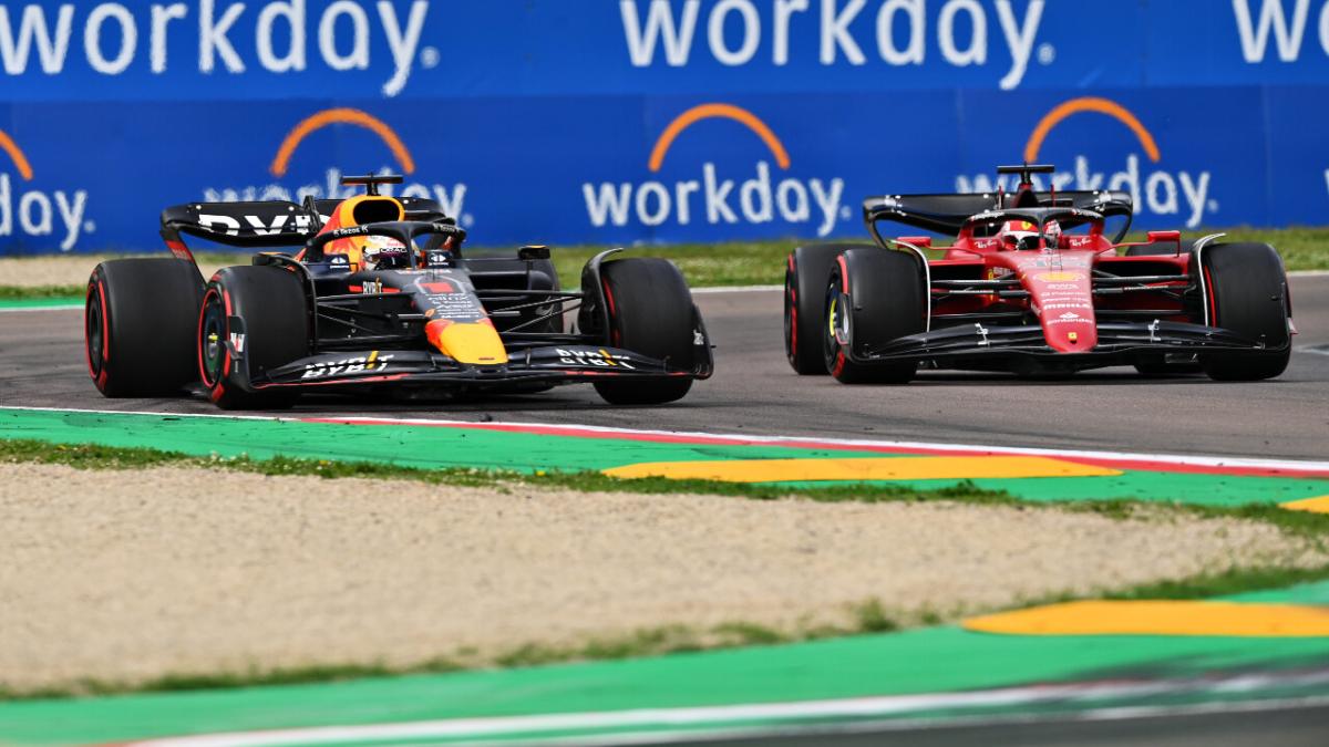 Max Verstappen and Charles Leclerc