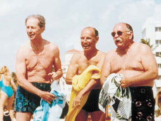 Don Ameche (left), star of Cocoon 