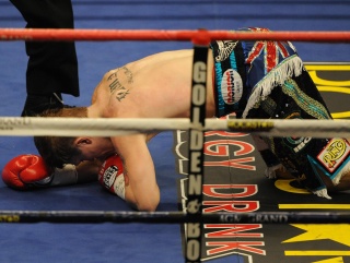 Ricky Hatton after being knocked out by Manny Pacquiao two years ago