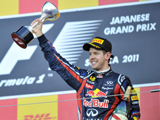 The champion celebrates 