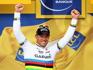 Could it be the God of Thunder, Thor Hushovd, who reins in Lourdes?