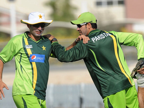 Misbah (left) and Umar Gul are the men to trust with your money.