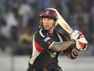 Peter Trego in action during the recent T20 Champions League 