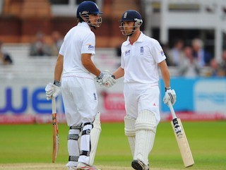 Trott and Cook took the game away from Sri Lanka in Monday's evening session.