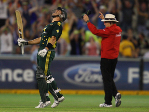 You beauty. Shane Watson celebrates a century.