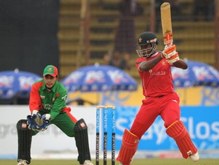 Rocket Man: Zimbabwe's Elton Chigumbura blasted 125 runs in warm-up matches against Pakistan and Australia.