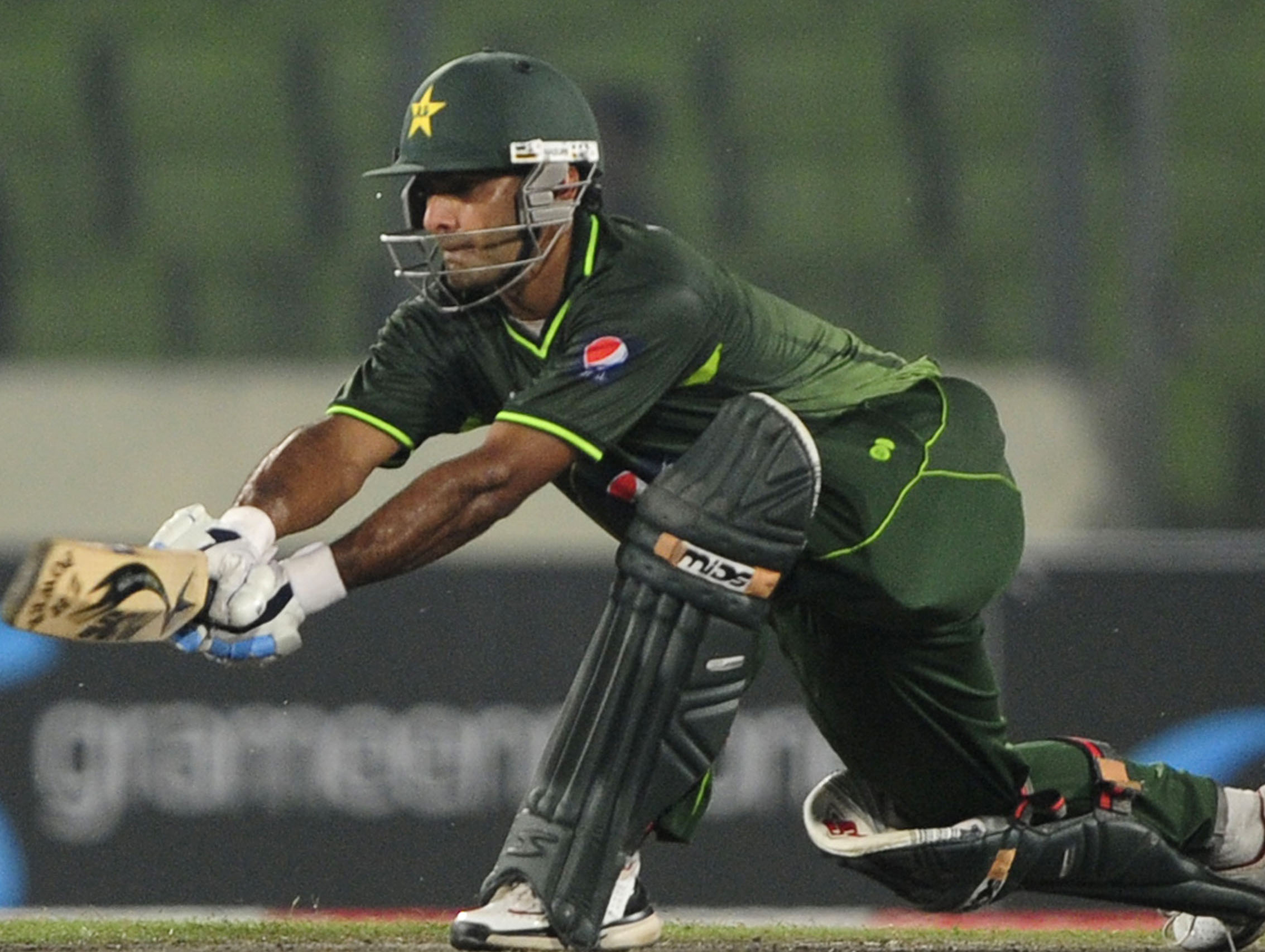 Mohammad Hafeez has a cool head and a decent array of shots 