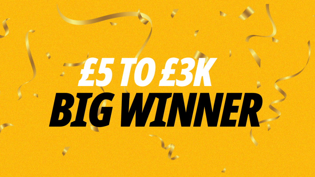 Big Winners on Betfair as football punter scoops £3K