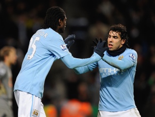 Mdhanoa is relying on the goals of Tevez and Thursday night hat-trick hero Emmanuel Adebayor to guide City to victory  