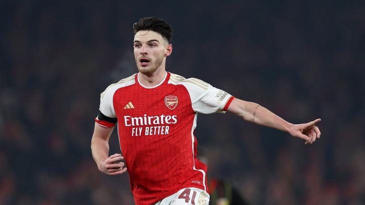 Declan Rice playing for Arsenal