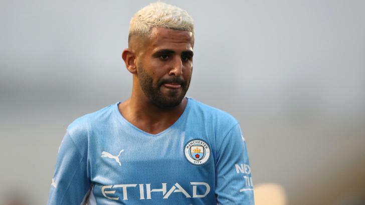Riyad Mahrez playing for Man City
