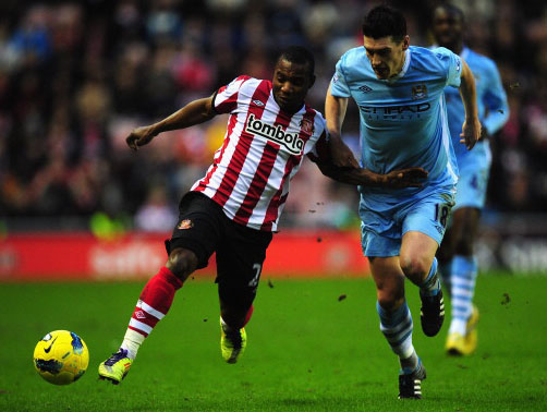 Stephane Sessegnon and Gareth Barry fight for possession when Sunderland secured a shock 1-0 win in the league. Will we have a repeat of that scoreline at Wembley in May? 