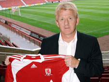 Gordon Strachan in his first day in his new job at the Riverside. Interesting to know if he got shirty with the schoolkids that leaked his list of wanted loan players to the Press. 