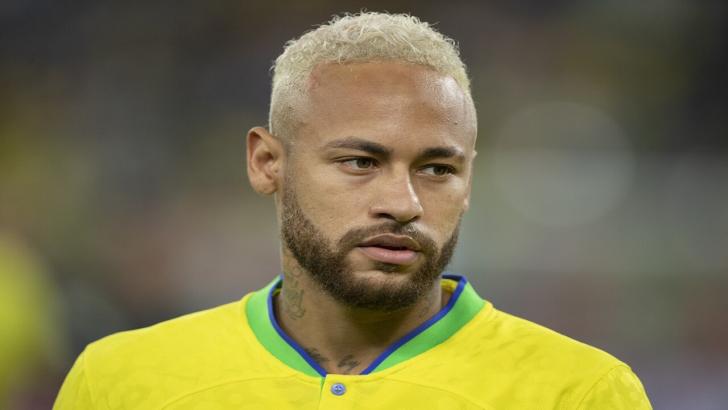 Neymar playing for Brazil