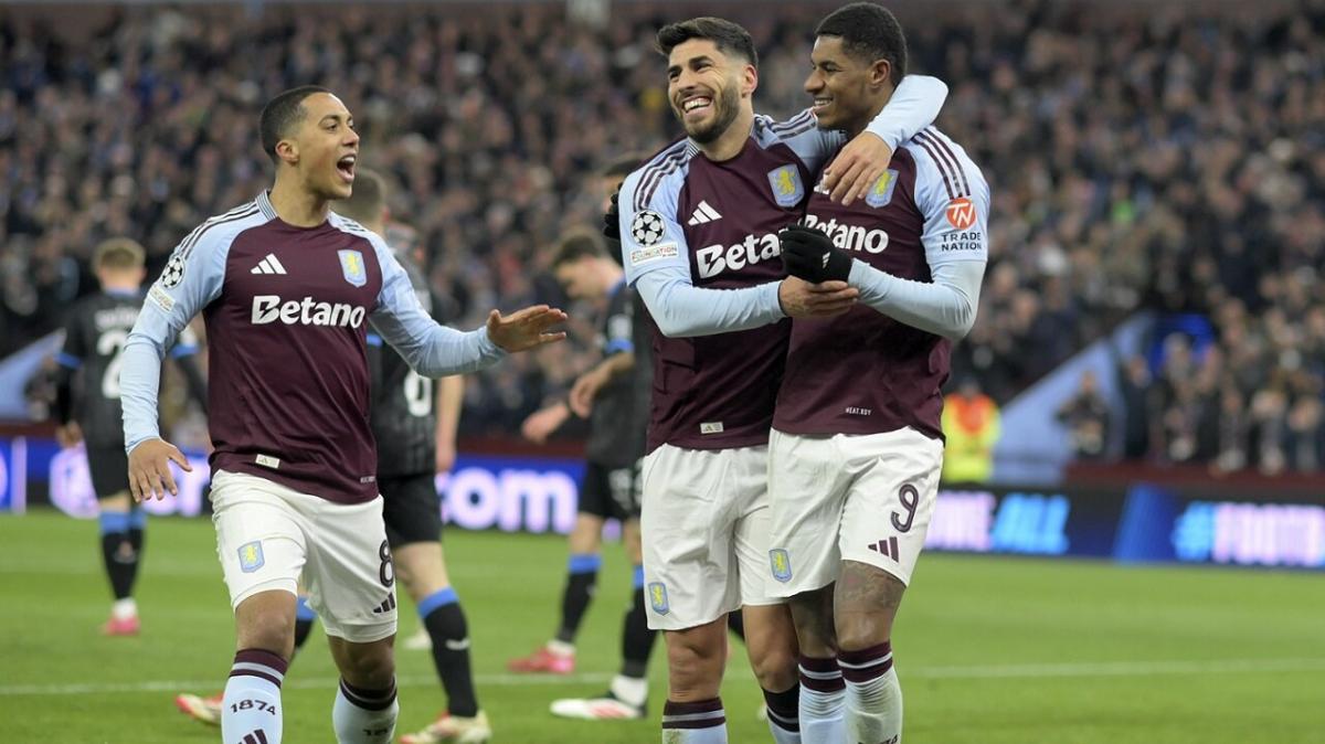 Aston Villa trio Youri Tielemans, Marco Asensio and Marcus Rashford in Champions League action