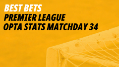 Image for Premier League Opta stats and predictions matchday 34