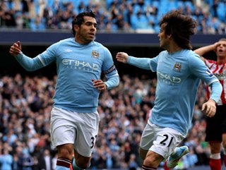 City's key players Carlos Tevez and David Silva