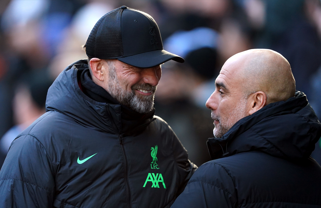 Liverpool and Manchester City managers Jurgen Klopp and Pep Guardiola