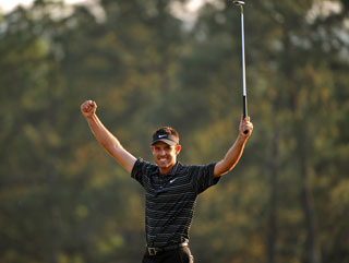 Charl Schwartzel celebrates the win