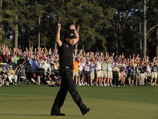 Phil Mickelson on 18 last year, moments after scuppering the Punter’s wager