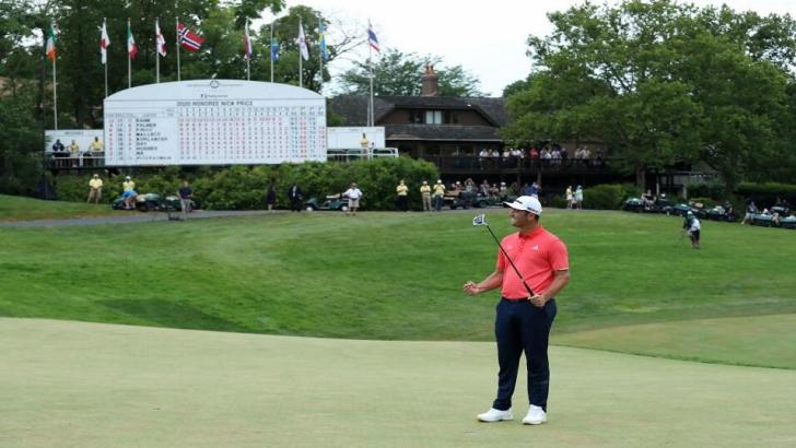 Jon Rahm winning the Memorial Tournament in 2020