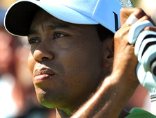 Tiger Woods during practice in Melbourne