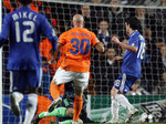 Life-changing moment. Apoel Nicosia's Serbian player Nenad Mir scores a late, late equaliser against Chelsea that proved a wonderful early Christmas present for a certain Betfair punter.