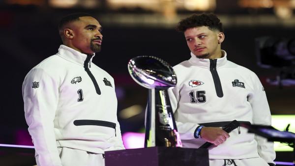 Super Bowl trophy Mahomes and Hurts.jpg