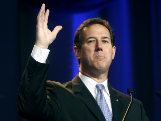 Santorum addressing voters in Louisiana