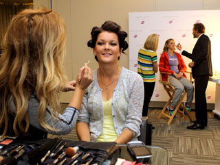 Agnieska Radwanska in the make-up room before a photoshoot. Thankfully for her backers, not all her pre-tournament training was of this nature.