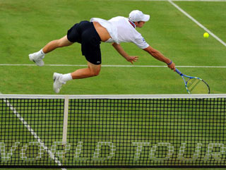 Crashing out: Andy Roddick is out of the AEGON Championships 