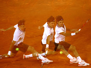 Federer in action