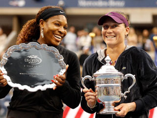 Sam Stosur looks a little embarassed at defeating the great Serena but the win could have been a case of the changing of the guard in women's tennis 