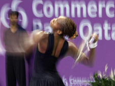Venus Williams serves. Ok she's a fast server, but she's not that fast! 