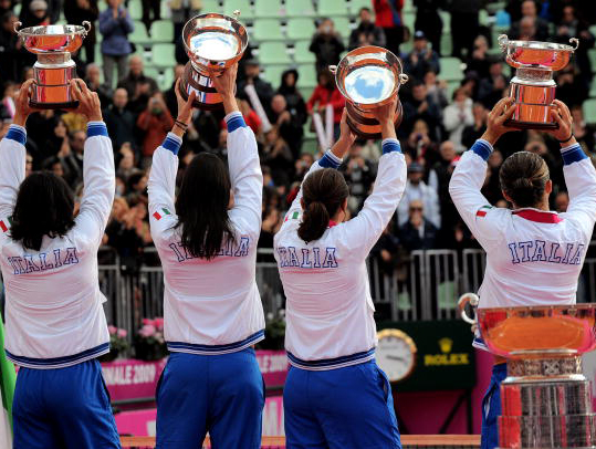 Italy celebrate their win in last year's edition 