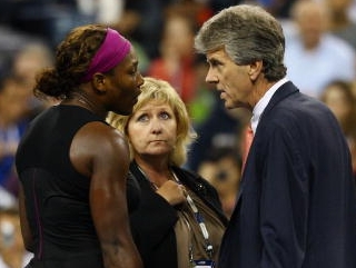 Serena argues at the US Open.
