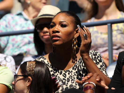 Serena had to watch the US open from the stands after a foot injury caused by stepping on broken glass ruled her out for months 